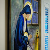 Painting of Mary in prayer
