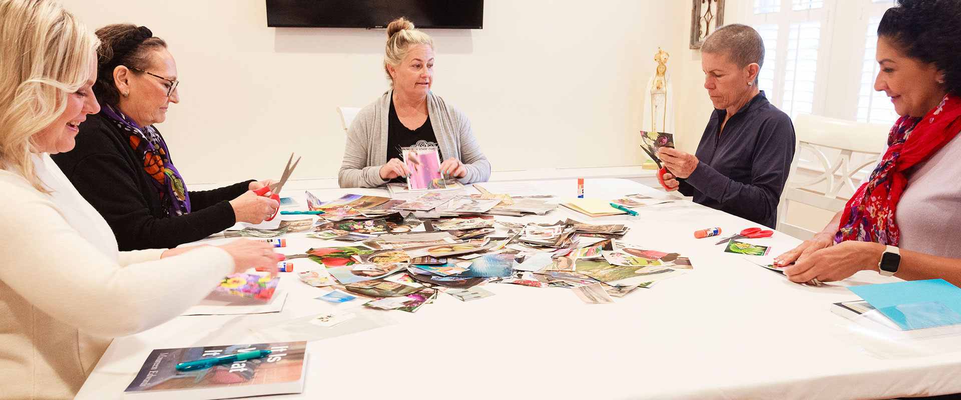 Women participating in Soul Collage