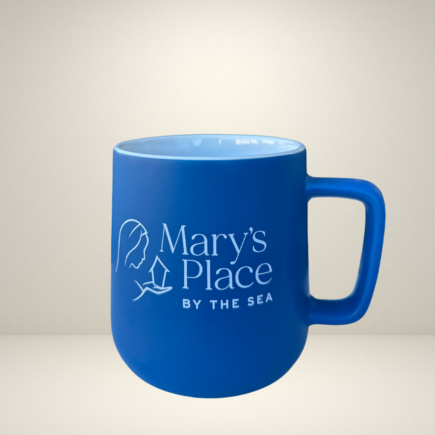 Ceramic matte blue Mary's Place mug
